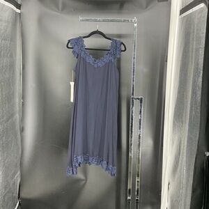 Navy Lace Trim Chemise